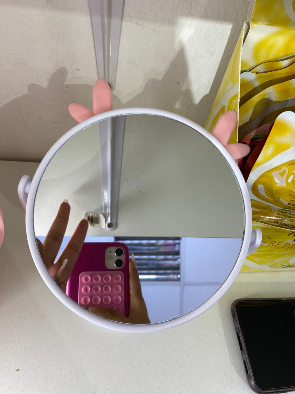 ESPEJO DE TOCADOR diseño de renito ROSA-BLANCO