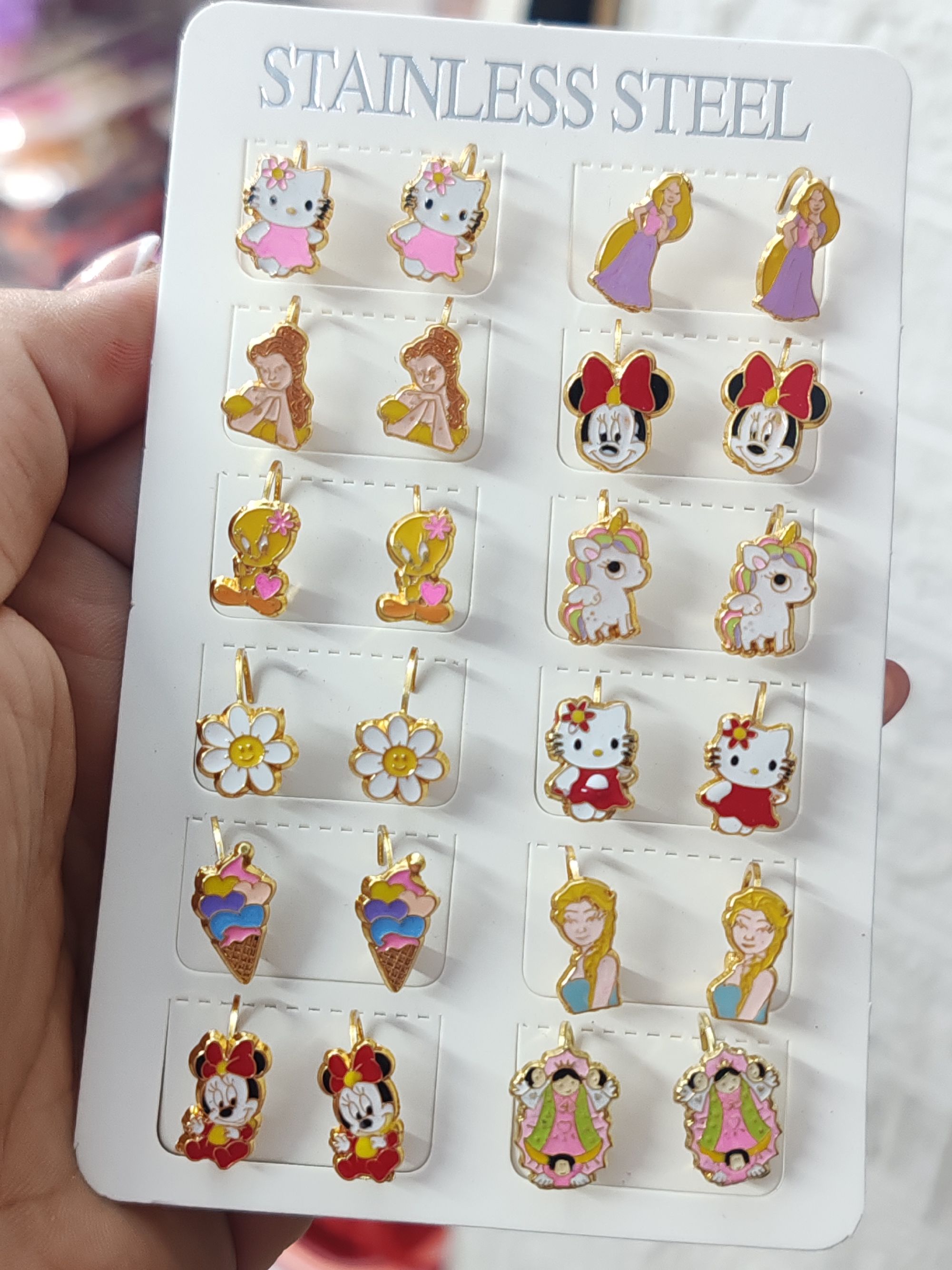 Aretes para niñas disney