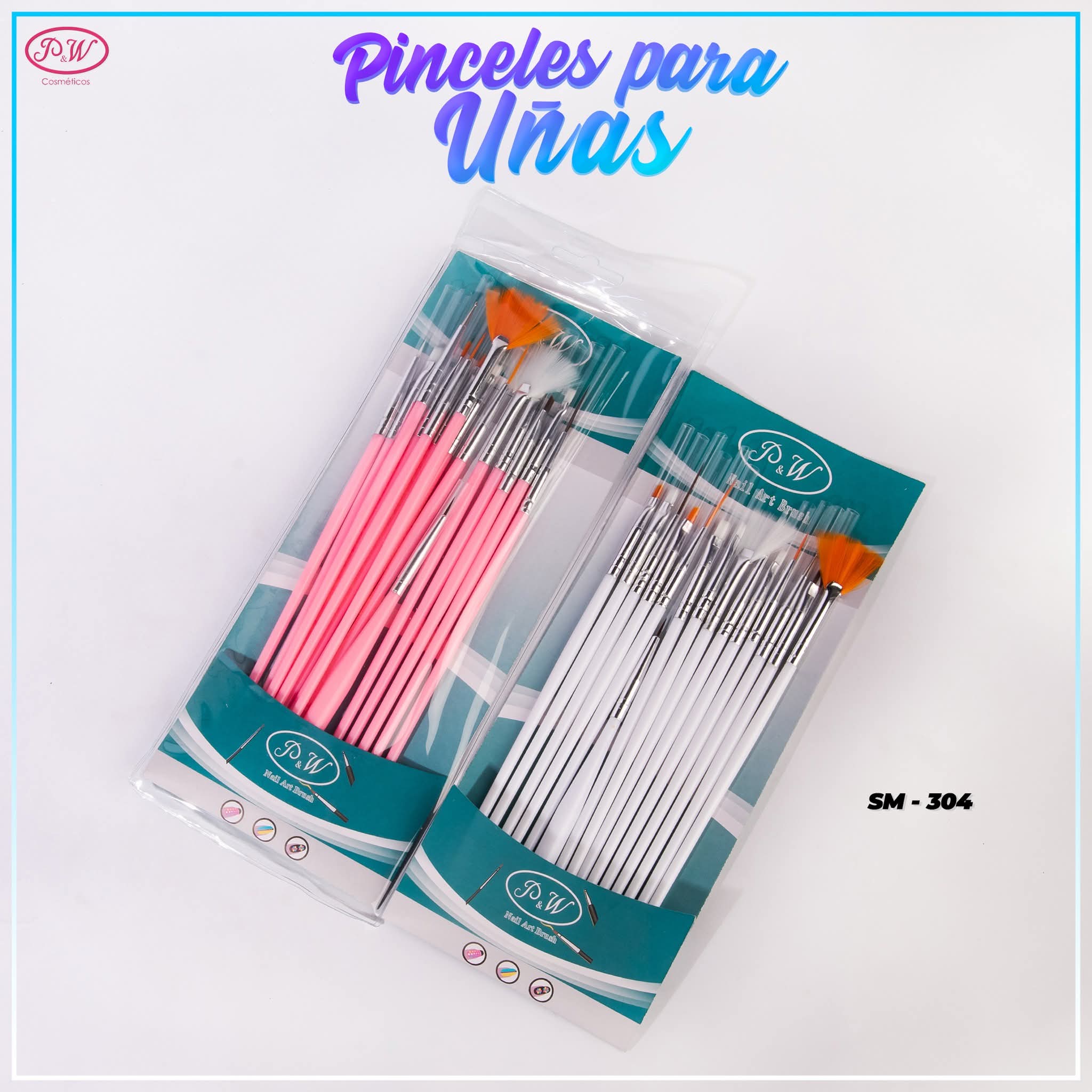 SET DE PINCELES PARA UÑAS