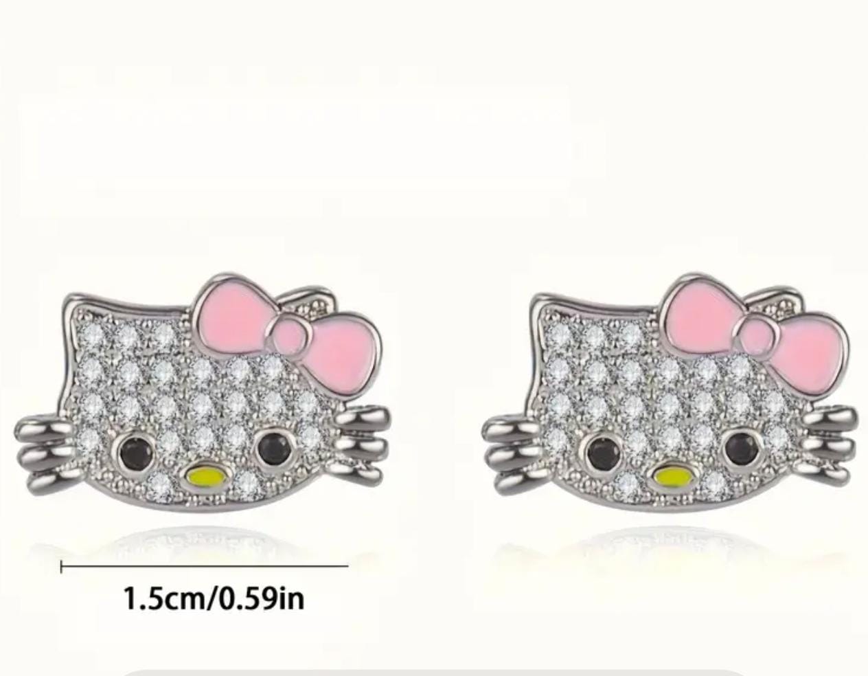 Set collar + anillo regulable + aretes hello kitty