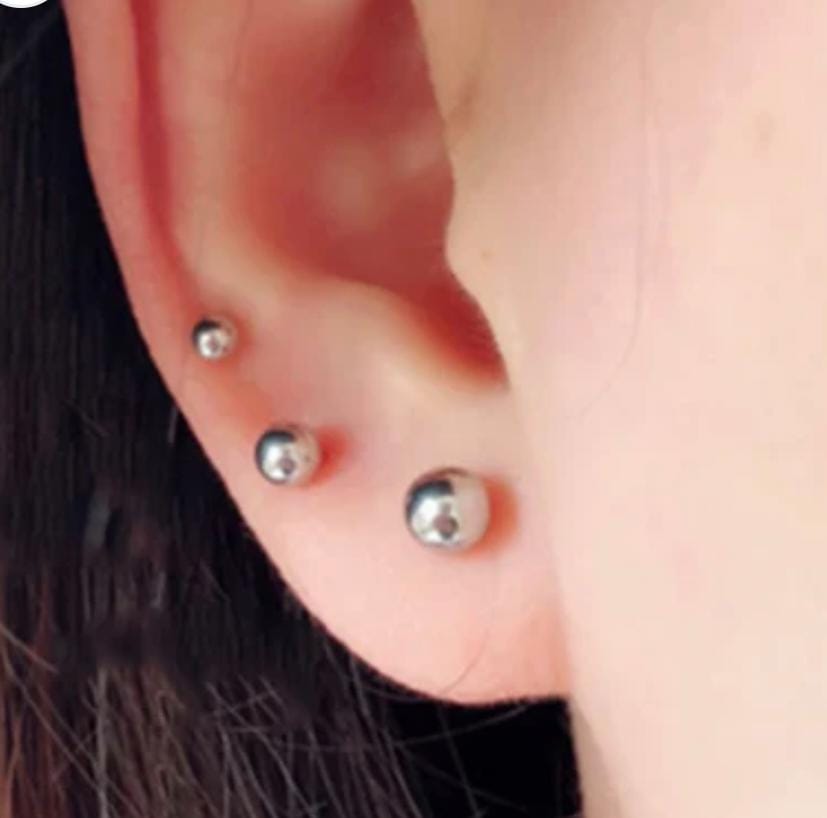 Aretes bombita acero