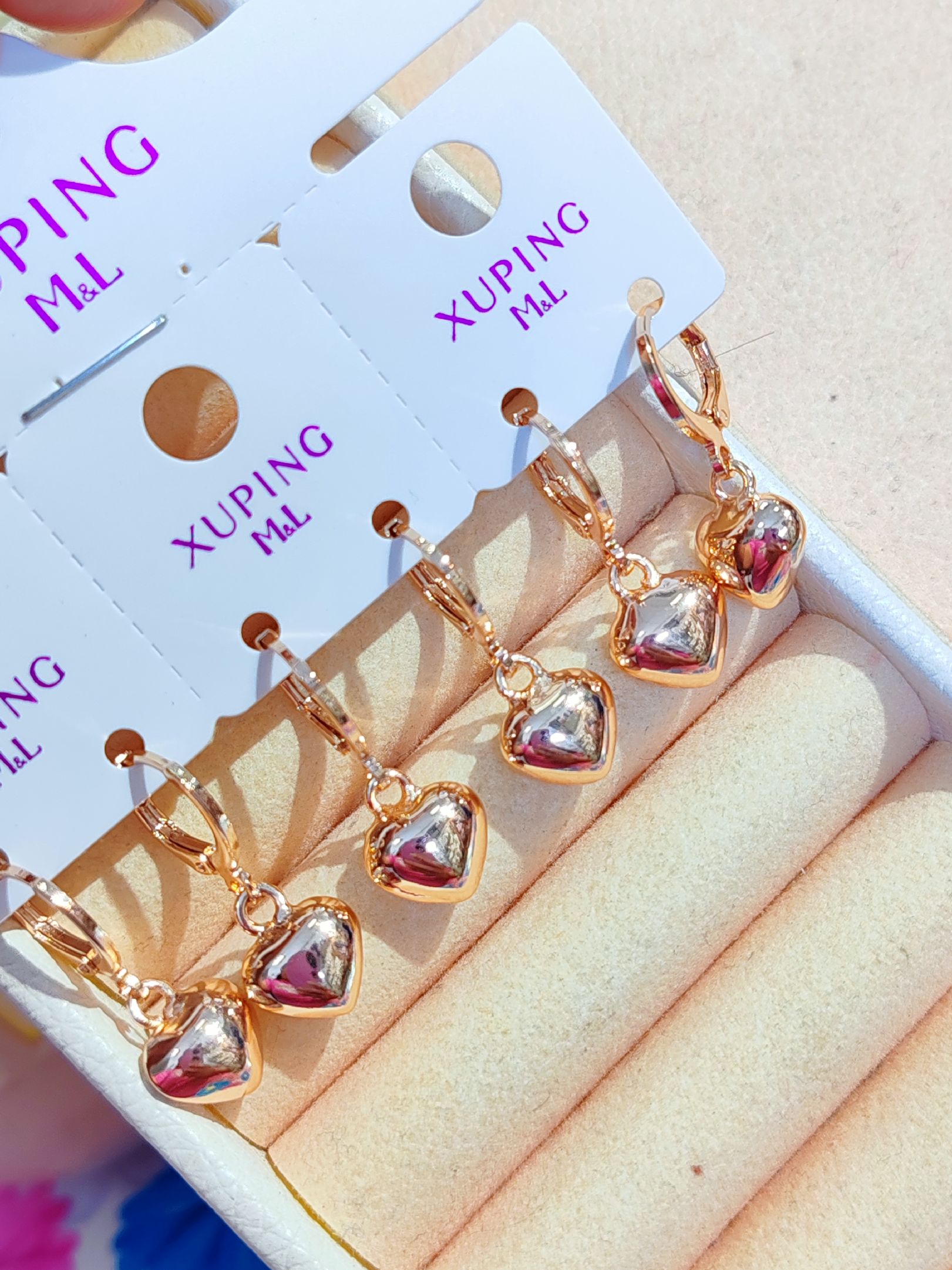 Aretes bombita colgante xuping