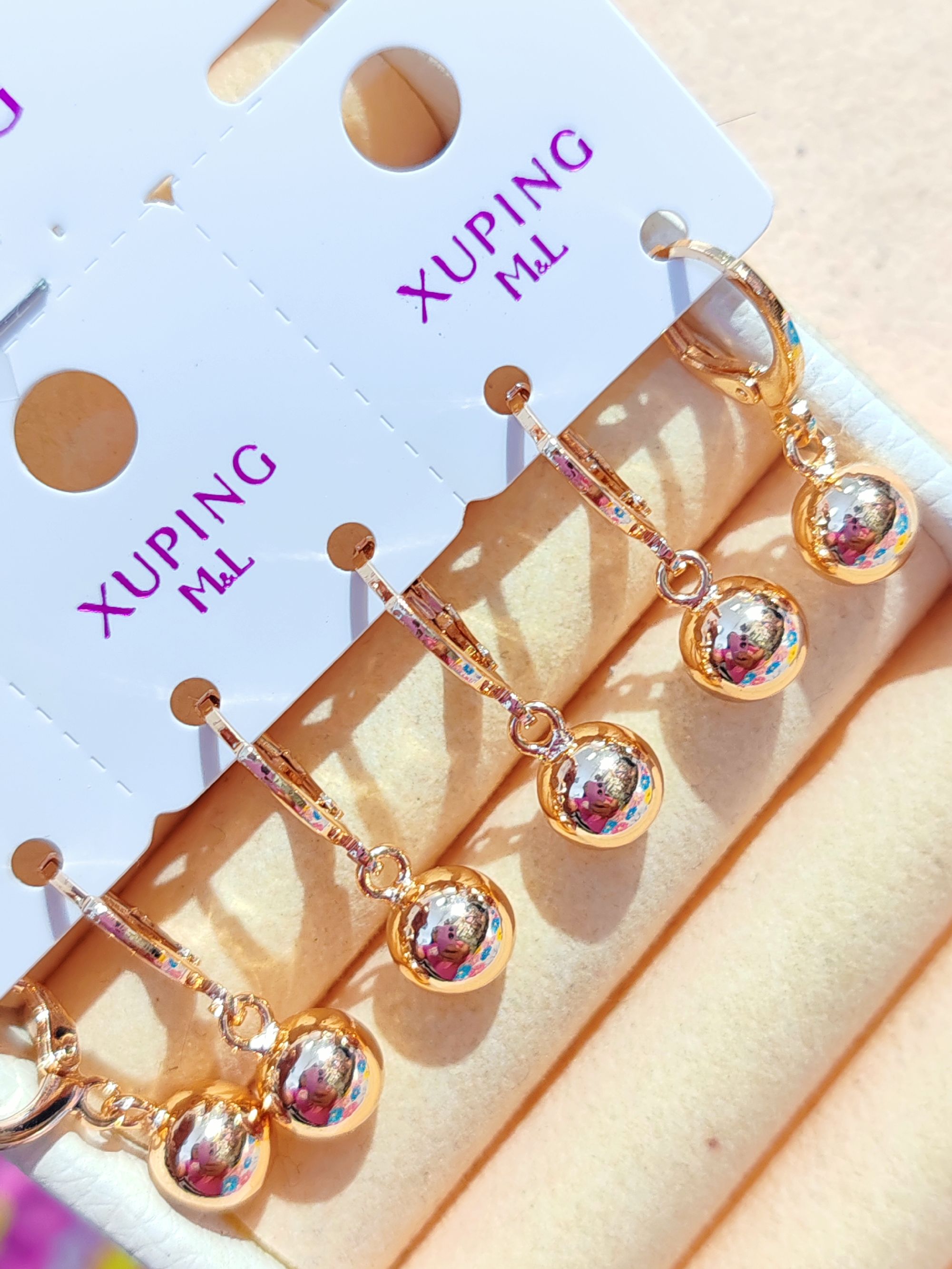 Aretes bombita colgante xuping