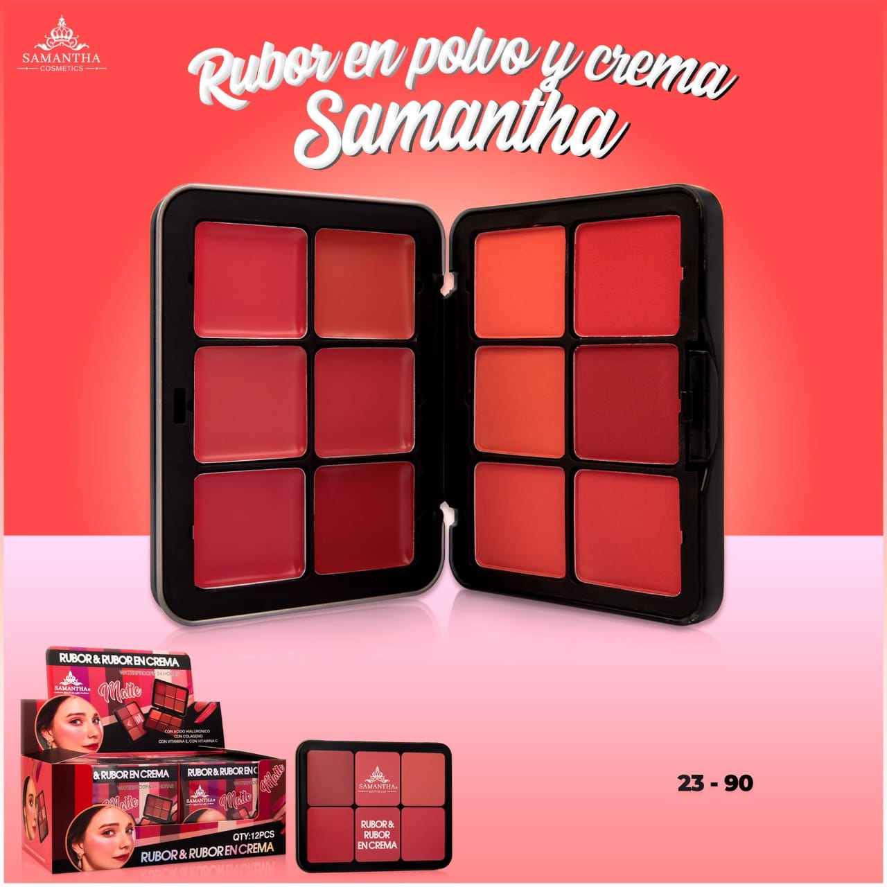 PALETA DE RUBOR EN CREMA Y POLVOS