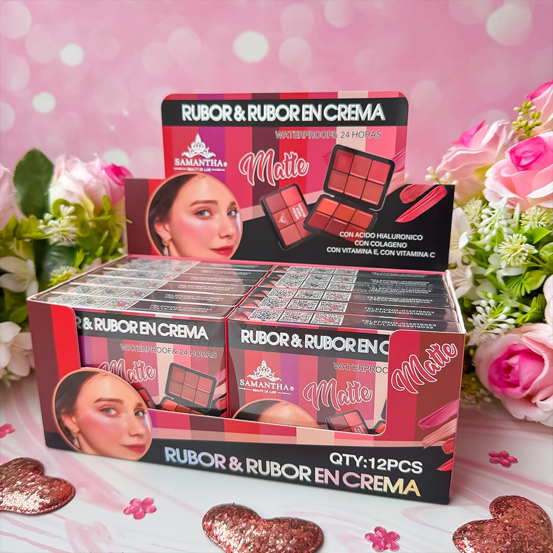 PALETA DE RUBOR EN CREMA Y POLVOS