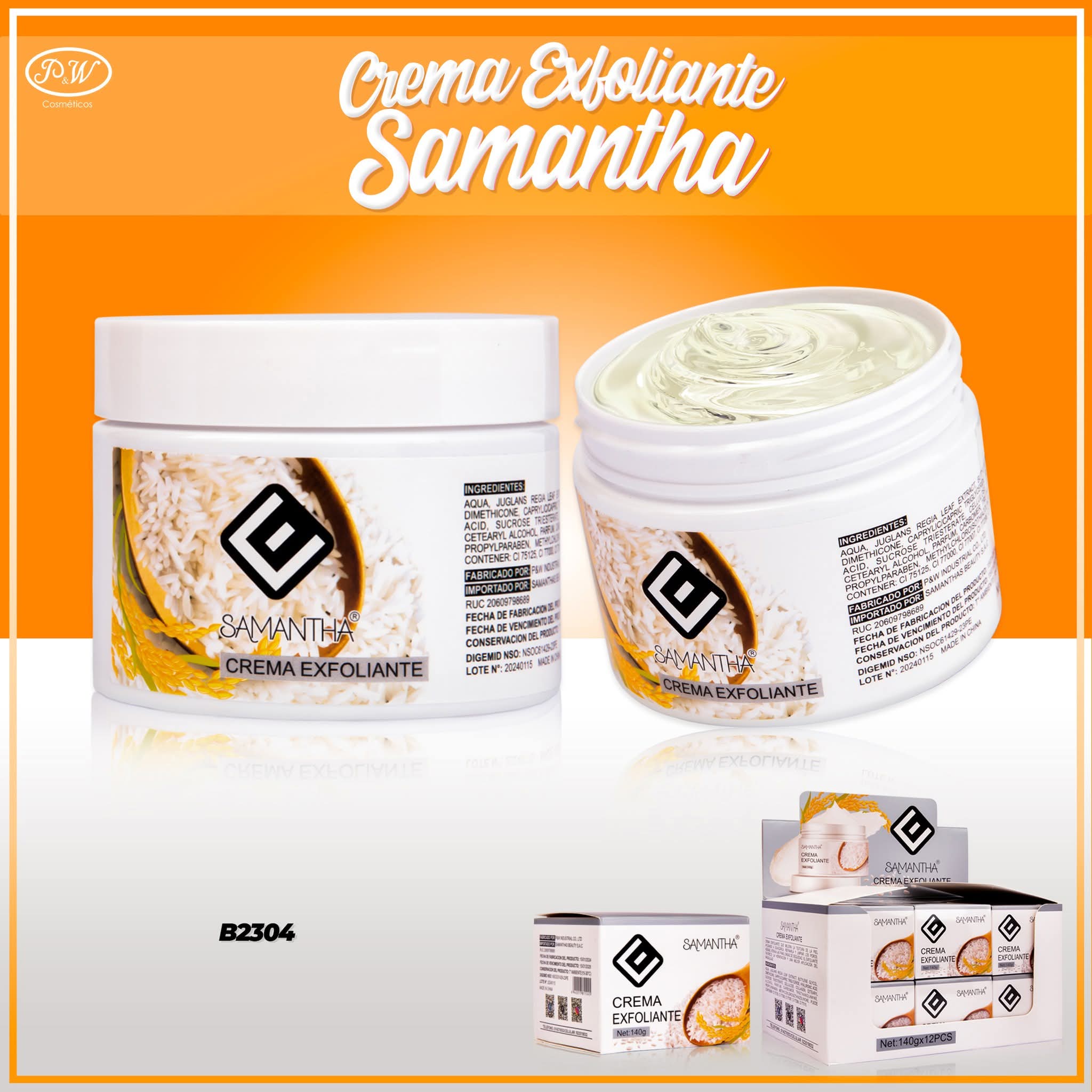 CREMA EXFOLIANTE DE ARROZ SAMANTHA