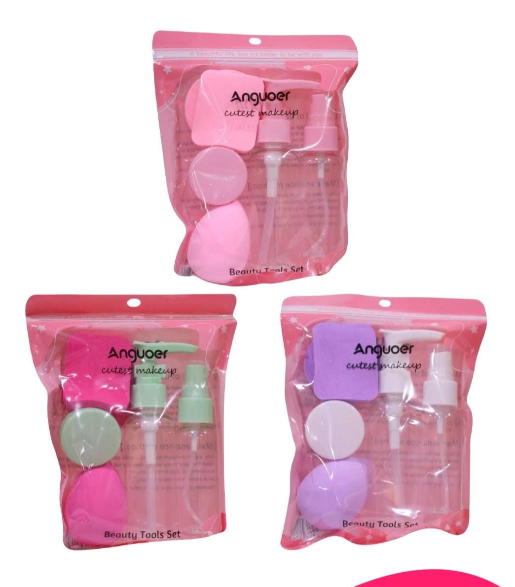 SET VIAJERO DE DISPENSADORES, BLENDER Y ESPONJAS