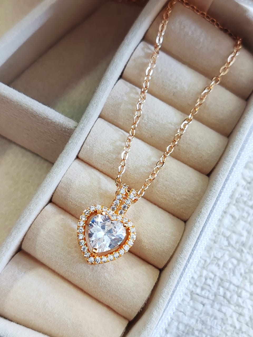 Collar corazón diamante