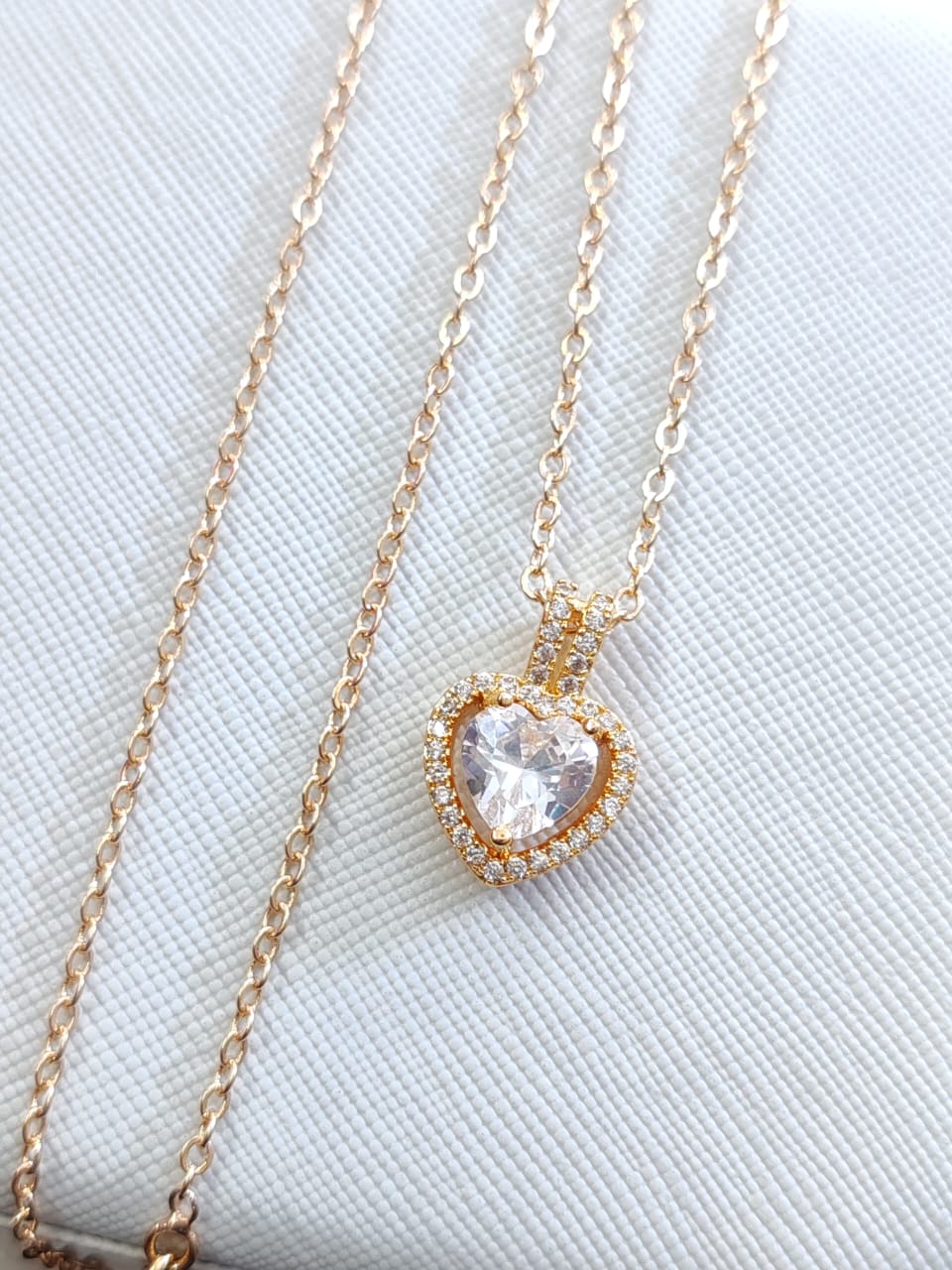 Collar corazón diamante