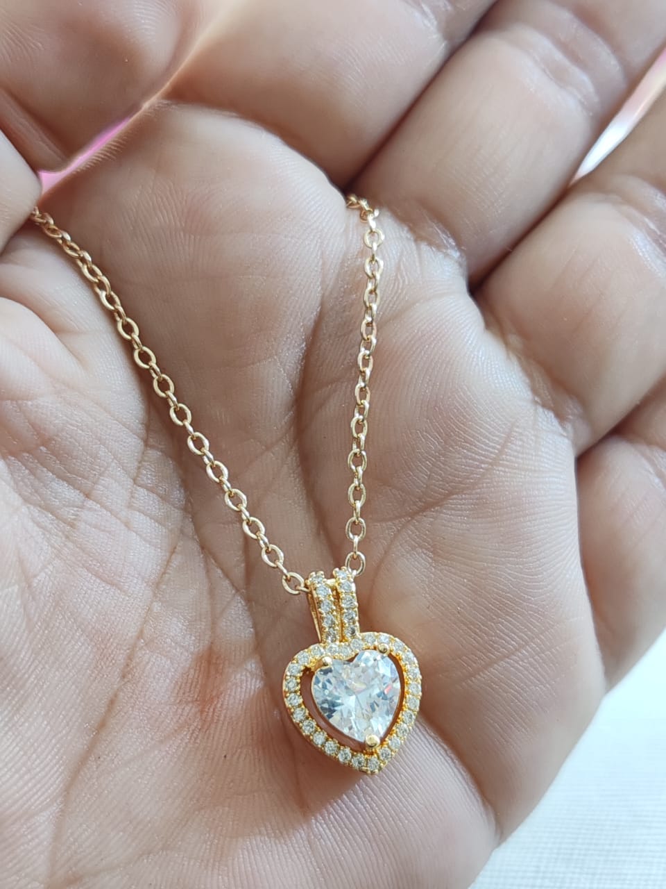 Collar corazón diamante