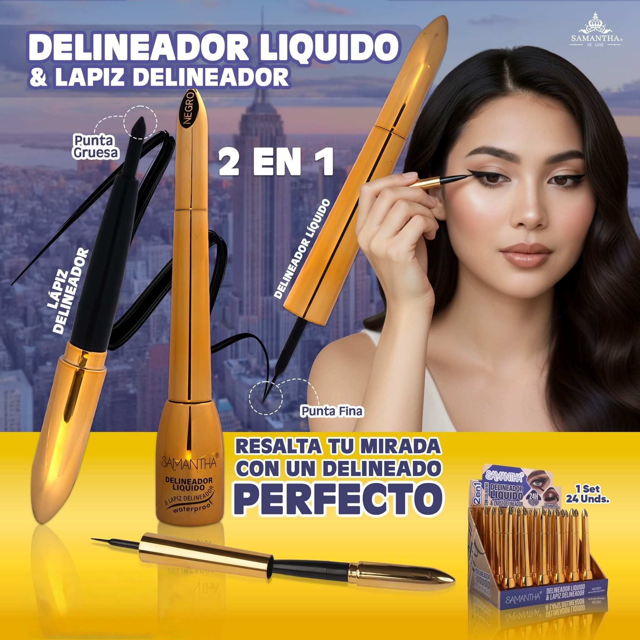 DELINEADOR LIQUIDO PLUMON + LAPIZ DELINEADOR DE OJOS