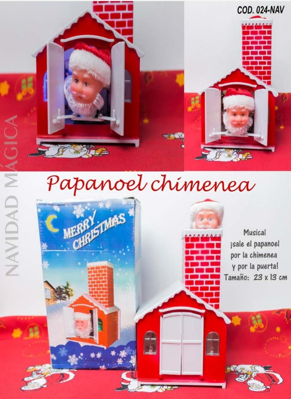 PAPA NOEL CHIMENEA MUSICAL