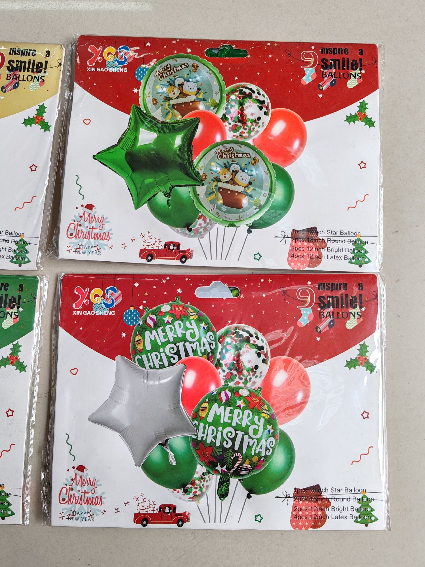 SET DE GLOBOS DECORATIVOS NAVIDEÑOS