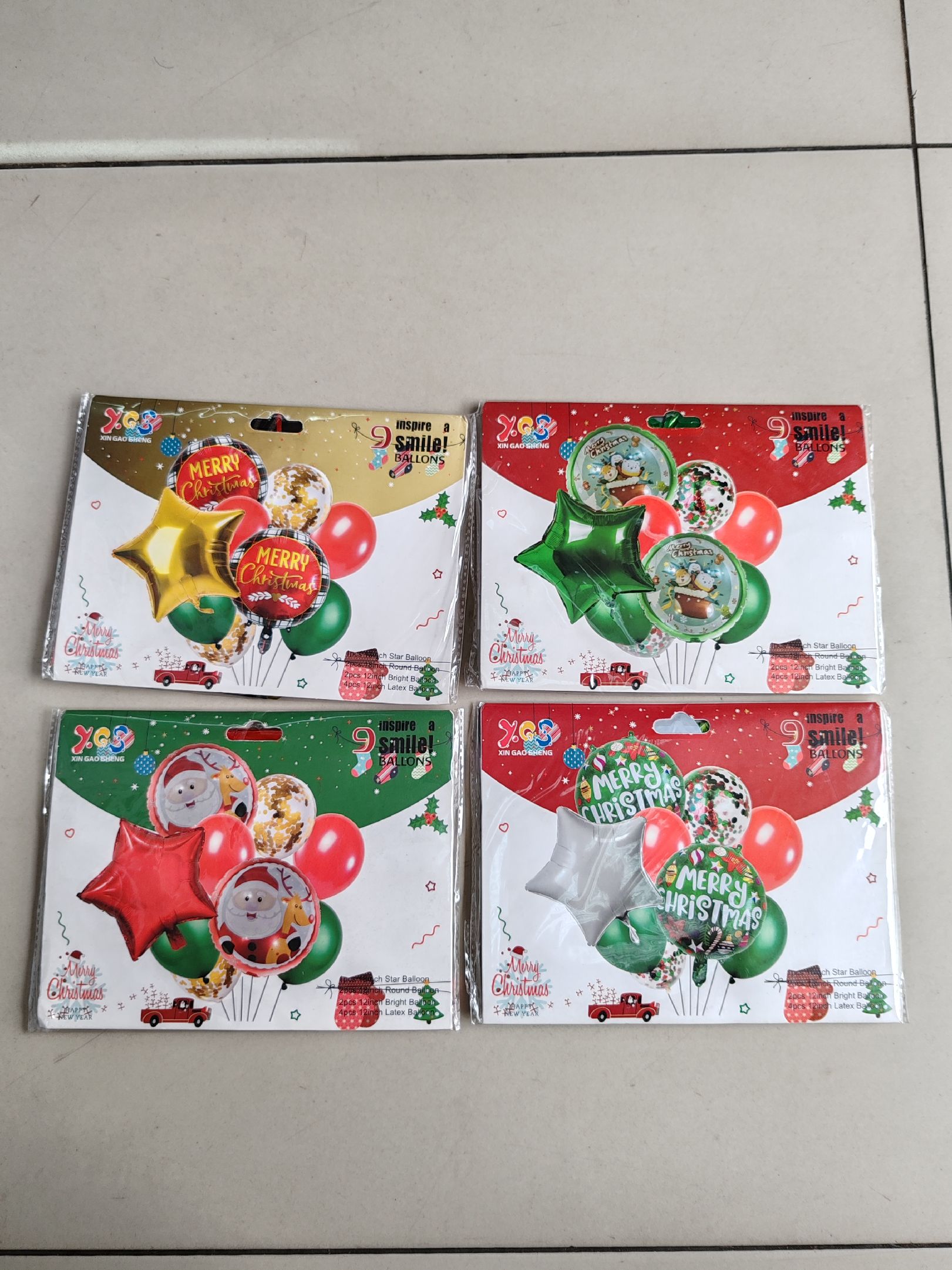 SET DE GLOBOS DECORATIVOS NAVIDEÑOS