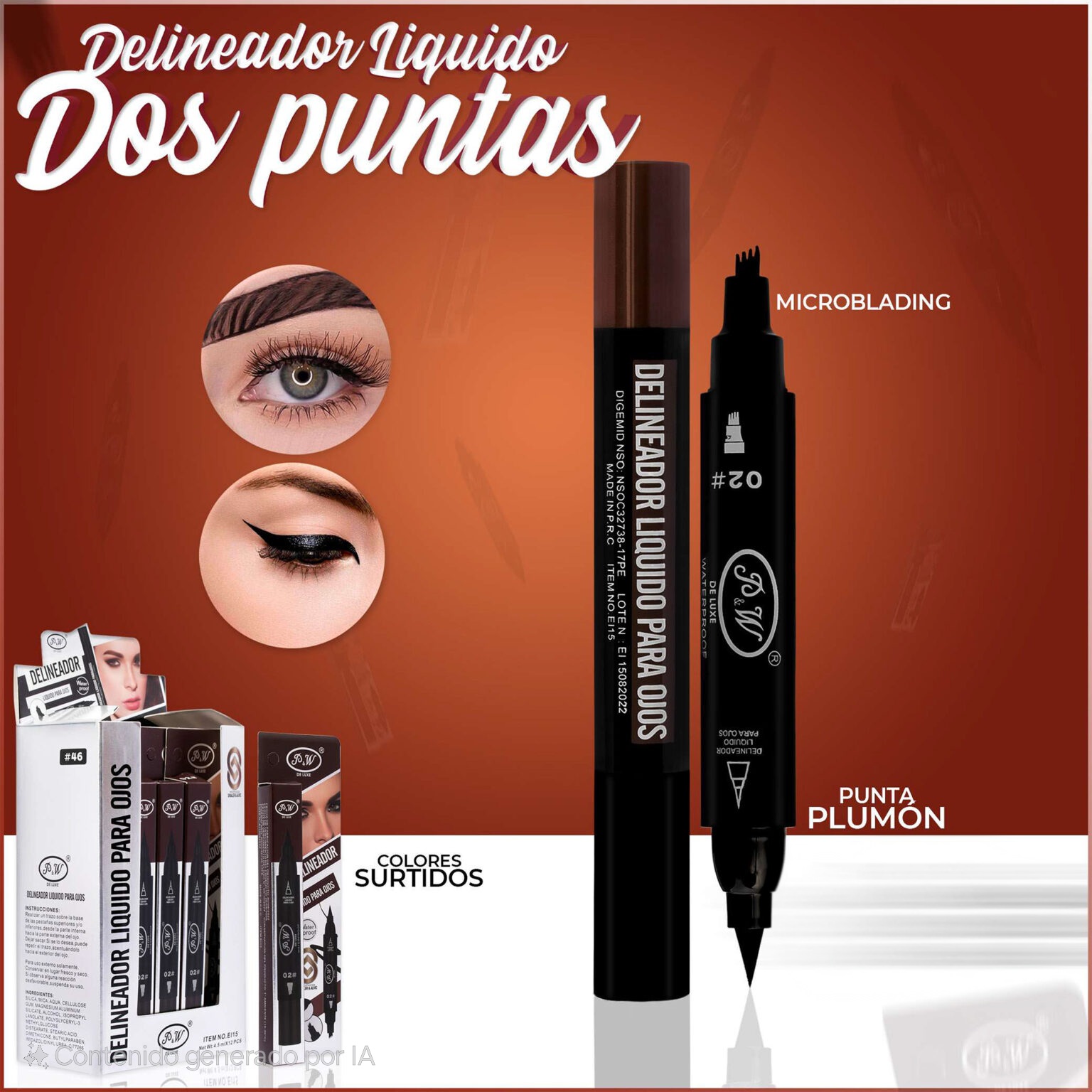 DELINEADOR DE OJOS Y MICROBLADING PARA CEJAS 2 EN 1