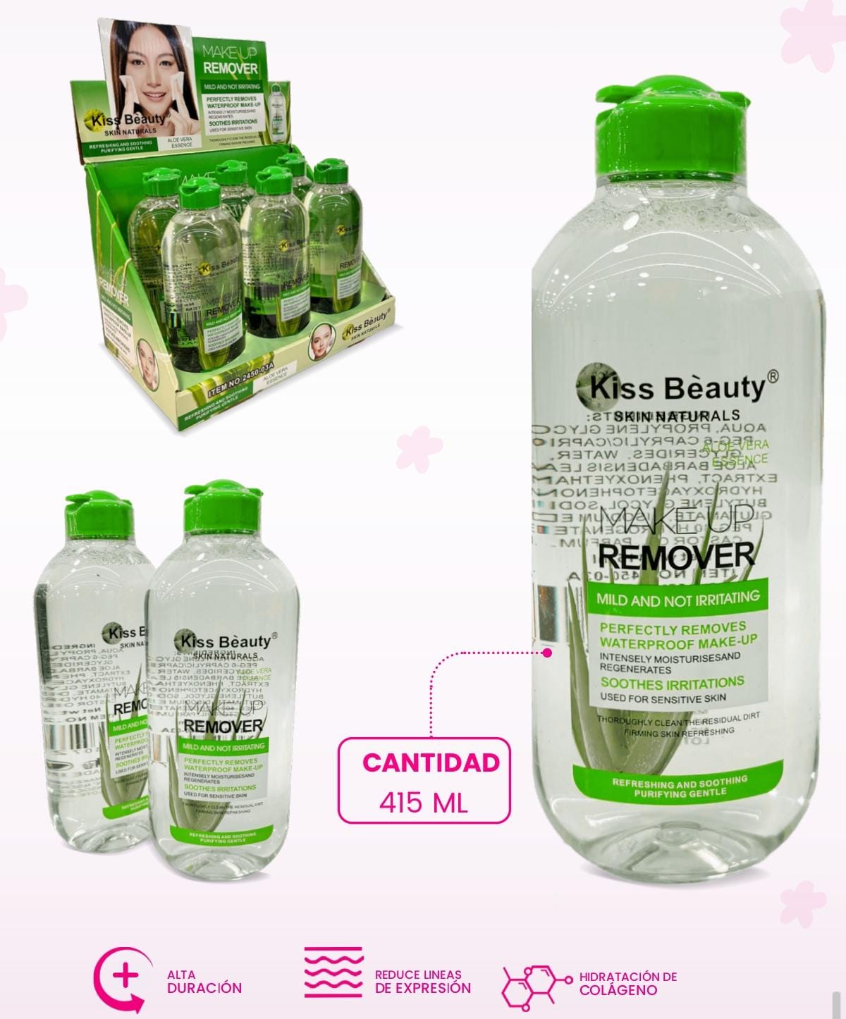 REMOVEDOR DE MAQUILLAJE KISS BEAUTY